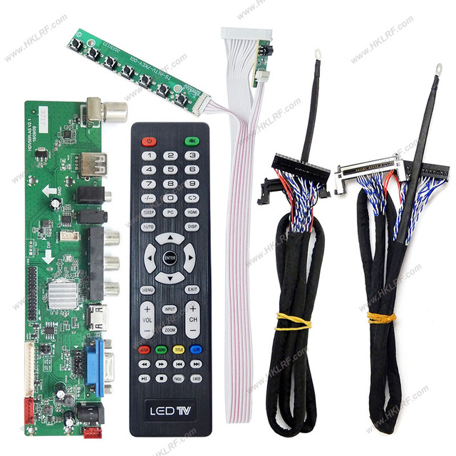 New Arrival TV/VGA/USB Keypad LVDS Cable V29V56V59 HDV56U-AS V2.1 Universal TV Controller Driver Board