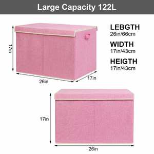 Large Toy Chest Organizers and Storage Boxes with Flip-Top Lid & Divider, Collapsible Container <b>Bins</b> for Playroom - Product Image 2