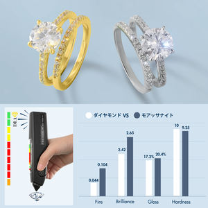 2CT Moissanite Casamento Set Mulheres D Cor VVS1 Bridal Set Bandas De Casamento S925 Sterling Silver Banhado A Ouro Anel Promessa De Noivado - Product Image 2