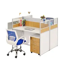 Vidro de alumínio 45mm modular partição 4 assento escritório cubicicleta pessoal estação de trabalho