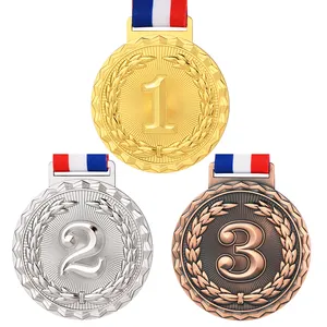 Quelle Hersteller Großhandels preis Benutzer definierte leere Medaillen für jeden Wettbewerb Gold Silber Award Medaille Trophäe mit gutem Band