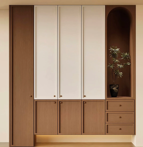 ตู้เก็บของแบบโมเดิร์นพร้อมกระจก สไตล์กลางศตวรรษ ประกอบง่าย ผลิตจากเมลามีน เหมาะสำหรับบ้านพักตากอากาศ - Product Image 4