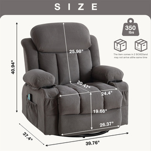 Sillón Reclinable Personalizable de 1 Plaza con Calefacción y Función de Balanceo para Sala de Estar W1521S00029, Sillón Reclinable Extra Grande - Product Image 4