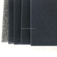 Éponge en mousse de polyuréthane réticulée à cellules ouvertes noire 20PPI 30PPI, plaque filtrante acoustique 50x50x0.5cm, garantie 3 mois
