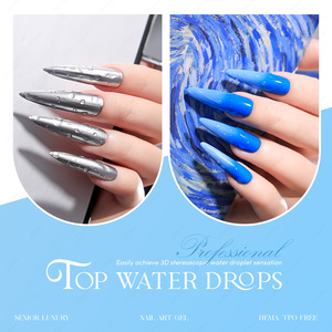 Vernis à ongles gel 3D stéréoscopique effet goutte d'eau, couche de finition transparente sans essuyage, haute brillance, longue tenue, pour salon de manucure (vente en gros) - Product Image 2