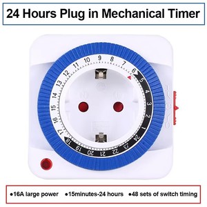 Minuteur programmable mécanique EU/US 24 heures avec mise à la terre, prise intelligente à compte à rebours, interrupteur en boucle, prise de courant à arrêt automatique - Product Image 3