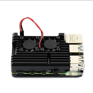 ラズベリーPI4/4ジェネレーションBアルミニウム合金シェルブラックアーマー頑丈/防塵デュアル冷却ファン - Product Image 4