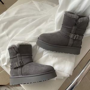 Botas de Nieve Térmicas de Moda para Mujer, con Forro de Lana y Parte Superior de Cuero Genuino, Antideslizantes, hasta la Rodilla, para Otoño e Invierno - Product Image 2