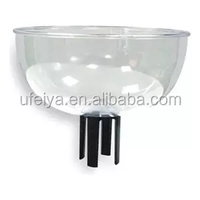 Bol de présentation en acrylique avec revêtement en poudre argenté, support de file d'attente, plateau en plastique, bol de présentation avec adaptateur