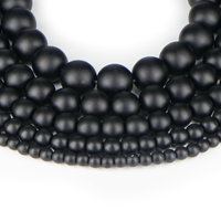 Perles d'obsidienne noire mate Xulin en vrac 4mm 6mm 8mm 10mm 12mm – Perles en pierre naturelle pour la vente en gros et la fabrication de bijoux