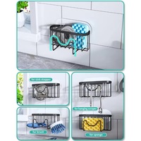 Égouttoir de cuisine autoportant en acier inoxydable, support de rangement multifonctionnel pour éponges, brosses, fruits et légumes, étagère moderne