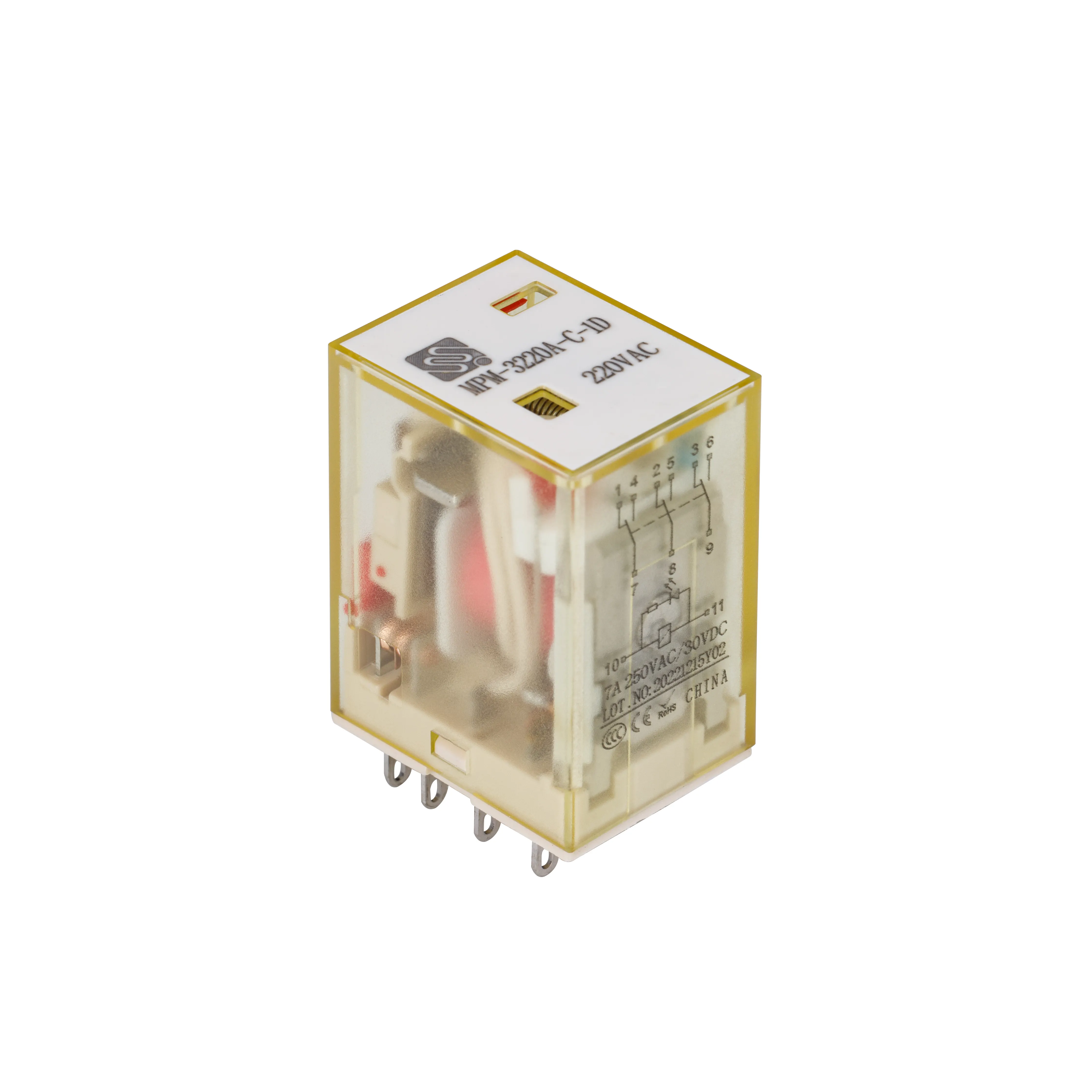 Meishuo MPM-3220A-C-1D 220VAC 8 pin relè di protezione per uso generale mini relè elettrico industriale 24v relè 12v