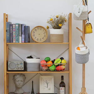 Panier suspendu en coton et lin, panier de rangement tissé, panier de rangement pour la cuisine, articles divers, style européen et américain - Product Image 1