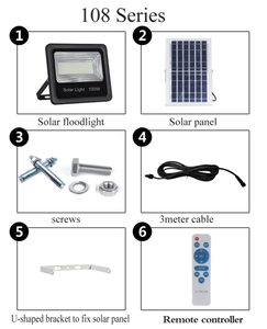 Projecteur solaire LED extérieur 300W IP66, panneau en aluminium, éclairage de jardin, projecteur solaire LED - Product Image 5