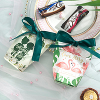 Sacs cadeaux de mariage en gros en stock pour invités, emballage de boîte à bonbons rose dégradé, emballage de sac en papier pour foulard en soie de fête