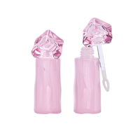 Nouvel arrivage : Tube applicateur vide en plastique rose-gris de 3 ml, forme irrégulière, pour gloss, huile à lèvres et rouge à lèvres liquide