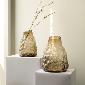 Vaso da Tavolo in <span class=keywords><strong>Vetro</strong></span> Moderno Islandese, Decorazione Creativa <span class=keywords><strong>di</strong></span> Alta Gamma per Atmosfera Elegante, per Ristoranti, Camere da Letto, per <span class=keywords><strong>Fiori</strong></span> Pasquali - Product Image 2