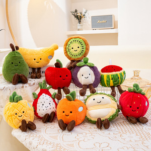 Peluches en série de fruits en gros, amusantes, pomme, <span class=keywords><strong>avocat</strong></span>, orange, jouets en peluche pour machine à griffes - Product Image 1