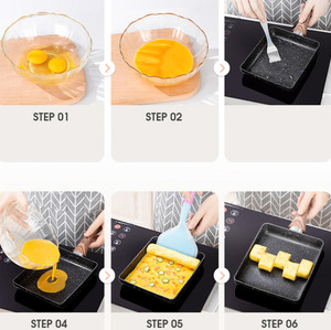 Wajan Sarapan Serbaguna untuk <span class=keywords><strong>Burger</strong></span> Telur, Penggunaan di Rumah, Panci Besi untuk Memasak, Wajan Omelet, Wajan Penggorengan dengan Gagang Kayu - Product Image 6
