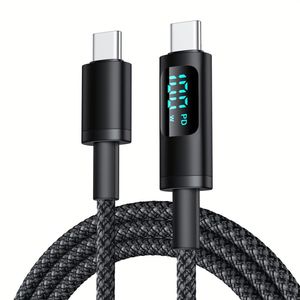 1M 2M Digital Display 100W USB C Fast Charging <b>Cable</b> Type C to Type C Fully Compatible Data <b>Cable</b> for Laptop Mobile Phone - Product Image 1