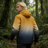 Veste d'hiver imperméable pour homme aux couleurs dégradées, chaude, résistante à la pluie, coupe-vent et respirante pour la randonnée et le trekking