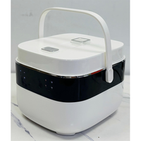 Mini-cuiseur à riz électrique portable compact 2,1-3,0 L avec fonction maintien au chaud automatique, tasse doseuse, boîtier en plastique, idéal pour hôtels, dortoirs et voitures, facile à utiliser