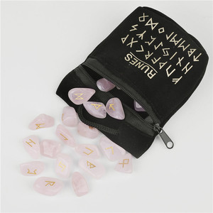 Juego de 25 Piedras Rúnicas de Cristal Natural con Patrón de <span class=keywords><strong>Alfabeto</strong></span> Rúnico Grabado, Piedras Semipreciosas al por Mayor - Product Image 4