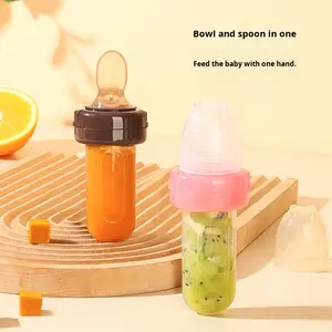 Biberón 2 en 1 para Alimentación de Bebés, Bolsa para Frutas y Verduras para la Dentición, Botella de Cereal de Arroz de 30 ml, Cuchara Exprimible, Alimentación de Frutas para Bebés Pequeños - Product Image 3