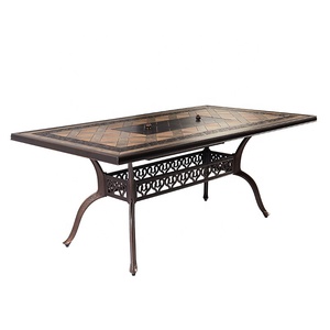 <span class=keywords><strong>de</strong></span> jardín <span class=keywords><strong>de</strong></span> Villa nórdica, <span class=keywords><strong>juego</strong></span> <span class=keywords><strong>de</strong></span> mesa <span class=keywords><strong>de</strong></span> comedor para barbacoa rectangular <span class=keywords><strong>de</strong></span> aluminio fundido al aire libre, 6 plazas - Product Image 4
