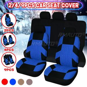 Juego de fundas para asientos de coche, protector universal para asientos delanteros y traseros con funda separada para reposacabezas, para camioneta, 2/4/9 piezas - Product Image 1