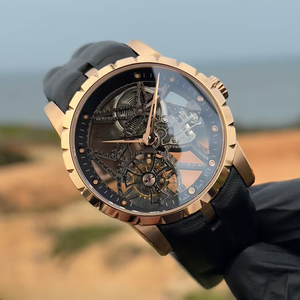 Reloj Mecánico Manual de Alta Gama para Hombre, con Tourbillon Volante, Luminoso, Negro, Resistente al Agua, con Esqueleto en Oro Rosa - Product Image 4
