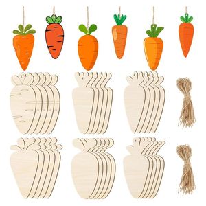 Supplier New Arrival Wooden Unfinished Blank Carrot Shape <b>Wood</b> <b>Slice</b> DIY Craft for Easter Party Home Decoration Hanging Tag - Product Image 1