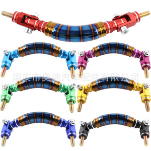 Crochet universel décoratif en alliage d'aluminium bleu, poignée de maintien incurvée, crochet d'appui-tête côté passager pour voiture OIP006TD89 - Product Image 1