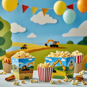 Boîte à popcorn personnalisable, étui à en-cas, écologique, durable, emballage pour boutique de snacks, cinéma, popcorn - Product Image 2
