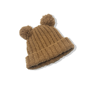 2025 nueva moda doble Pom invierno cálido gorros de ganchillo para niños gorras sombrero al aire libre - Product Image 3
