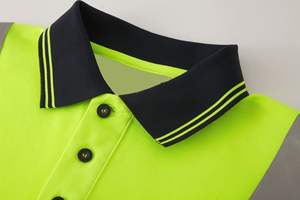 Polo réfléchissant HBC homme jaune fluorescent respirant décontracté nuit assainissement travailleurs vêtements de sécurité réfléchissants - Product Image 6