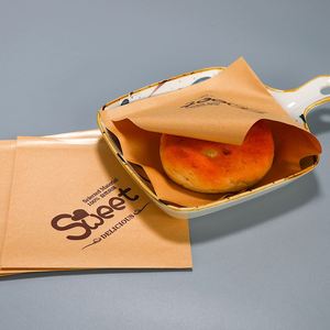 Custom Printed GreaseProof L-Shaped Triangle Shaped <b>Paper</b> Bag Double Open Pocket for Bread Waffle <b>Burger</b> Donuts-Coated for Food - Product Image 1