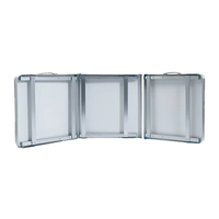 Table de salle à manger pliante contemporaine en alliage d'aluminium de 1,8 m de large avec base à trois pieds, personnalisable pour la vente en gros, pour l'extérieur