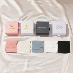 Custom Drawer Jewellery Box Cajas Para Joyeria Paper Cardboard Gift Jewelry Sliding Box With Jewelry Microfiber <b>Pouches</b> - Product Image 6