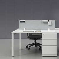Panneau de séparation de bureau moderne en tissu avec cadre en aluminium mince de 12 mm, absorption acoustique, fixation au bureau, pour salles de conférence