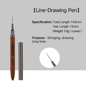 Ensemble de 5 pinceaux de luxe pour nail art en bois de santal, à pointe ultra fine, pour <span class=keywords><strong>manucure</strong></span> française, avec capuchon métallique, pour salon et DIY - Product Image 6