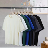 T-shirt ample à manches courtes en coton épais pour jeunes Couleur unie Décontracté Polyvalent Manches à épaules dénudées