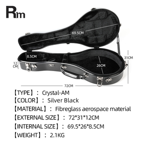 Etui pour instruments de musique noir personnalisé étui rigide rond en fibre de verre gris avec thème arc-en-ciel pour sacs et étuis d'instruments - Product Image 5