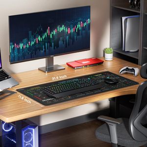 Tapis de souris pour le trading boursier, le trading journalier, avec des modèles de graphiques, feuille de triche, grand format, ordinateur, bords cousus, 31,5 <span class=keywords><strong>x</strong></span> 11,8 pouces - Product Image 3