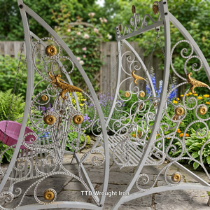 Columpios de Metal con Recubrimiento de Polvo Blanco para Exteriores, Diseño Vintage Moderno de Lujo, Hechos a Mano, Decorativos para Jardín, Sala de Estar, Parque - Product Image 2
