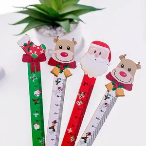 Kawaii Korean Cartoon Santa Clown Kaktus Design Holz Briefpapier Lineal Werkzeug Nähen Lineal Büro Schule liefert Weihnachts lineal