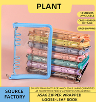 Macaron Couleurs Plastique Transparent Doux Au Toucher 6 Trous Anneau Pvc Personnalisé A5 A6 Carnet de Notes Couverture transparente