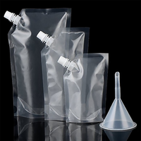 Pochette Doypack transparente personnalisée par le fabricant avec bec verseur, en PE recyclable, pour lait, jus, eau, détergent, sauce, shampoing, gel douche, miel