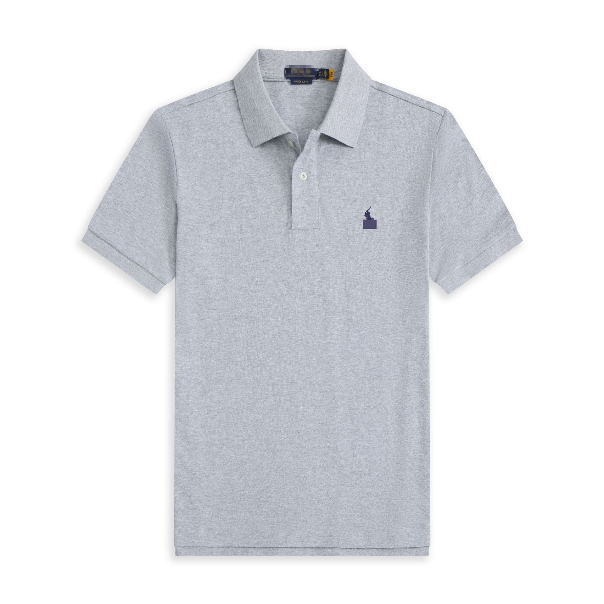Polo manga corta-etiqueta gris verde