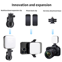 Lampe LED portable Jingying 2700-6500K pour photographie et vidéo, panneau lumineux en plastique 2000mAh 2W, mini éclairage d'appoint pour Vlog et studio